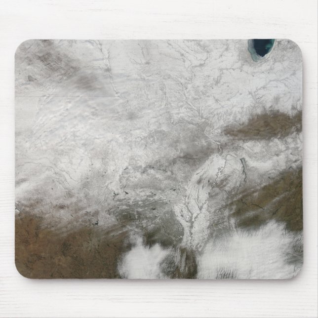 Satellite view of a severe winter storm mouse pad (Front)