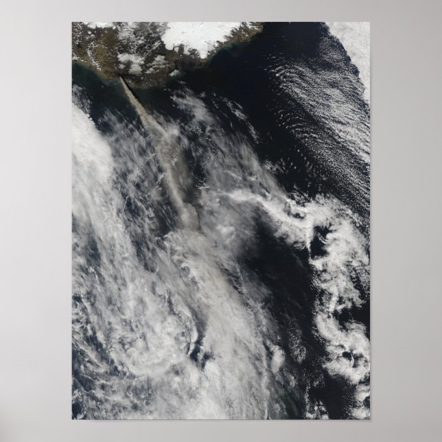 Satellite view of an ash plume 2 poster (Front)