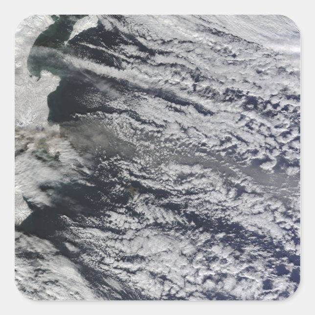Satellite view of an ash plume 3 square sticker (Front)