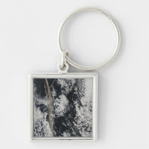 Satellite view of an ash plume key ring