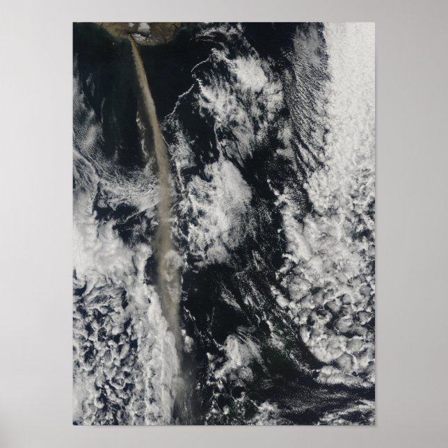 Satellite view of an ash plume poster (Front)