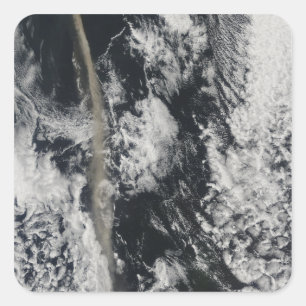 Satellite view of an ash plume square sticker