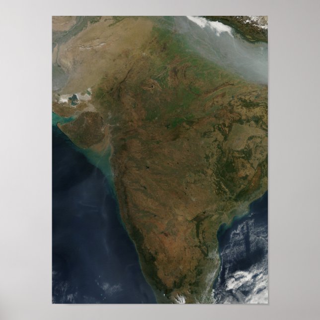 Satellite view of Central India Poster (Front)