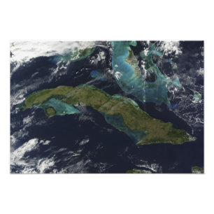 Satellite view of Cuba Photo Print