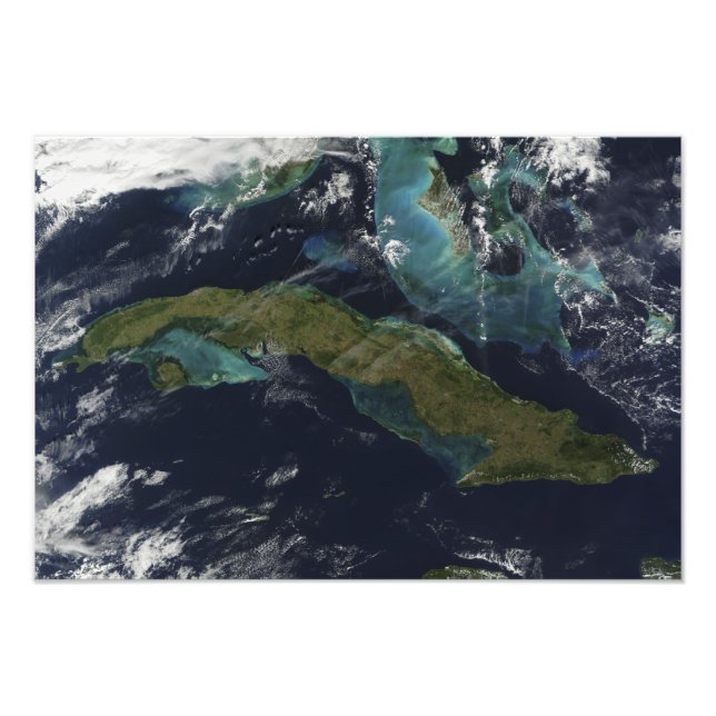Satellite view of Cuba Photo Print (Front)
