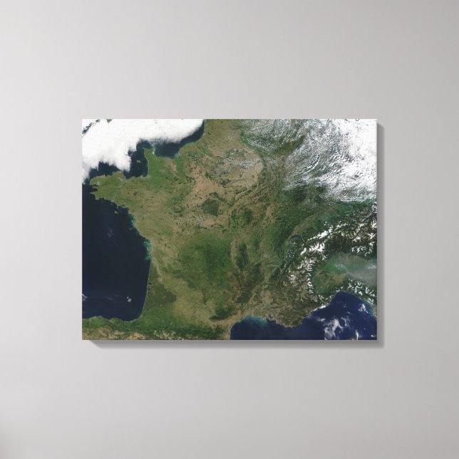 Satellite view of France Canvas Print (Front)