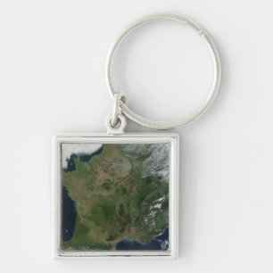 Satellite view of France Key Ring