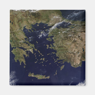 Satellite view of Greece and Turkey Magnet