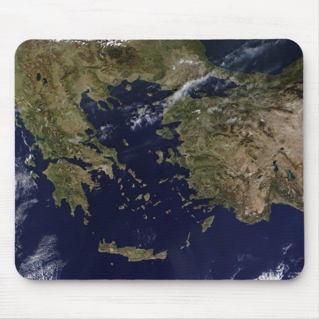 Satellite view of Greece and Turkey Mouse Pad (Front)