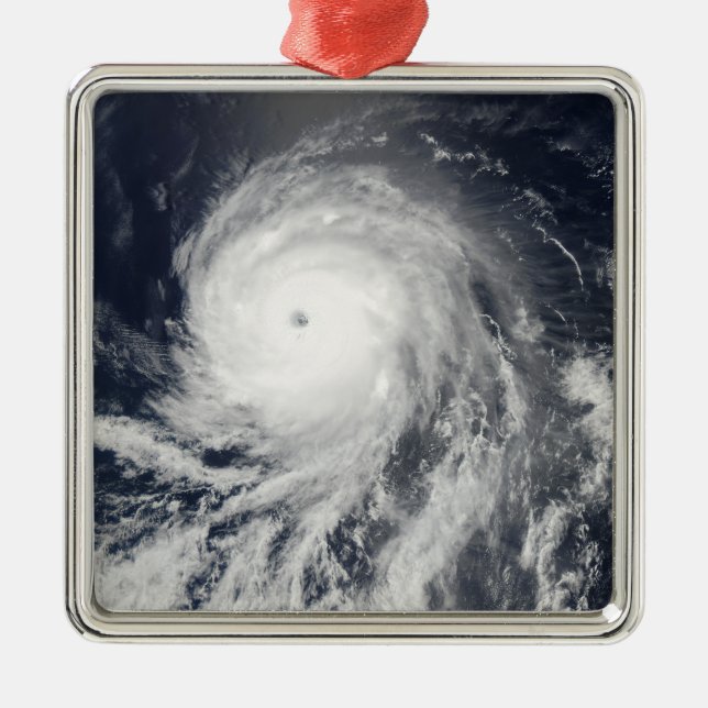 Satellite view of Hurricane Celia Metal Tree Decoration (Front)