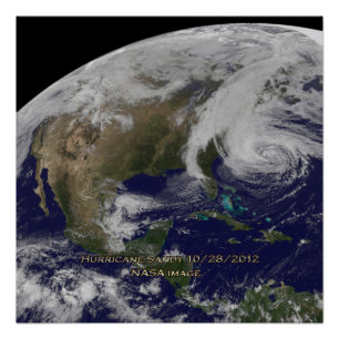 Satellite View of Hurricane Sandy Poster