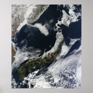 Satellite view of Japan Poster