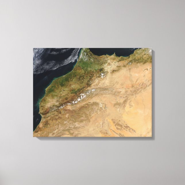 Satellite view of Morocco Canvas Print (Front)