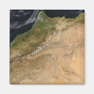 Satellite view of Morocco Magnet