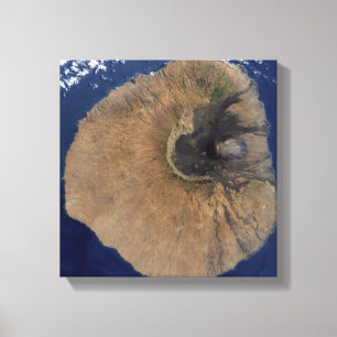 Satellite view of Mount Fogo Canvas Print