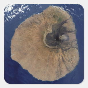Satellite view of Mount Fogo Square Sticker