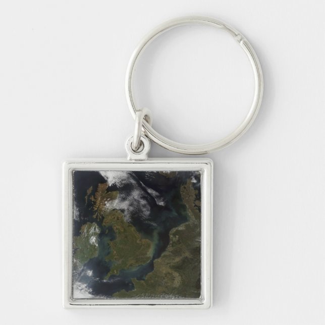 Satellite view of Northern Europe Key Ring (Front)