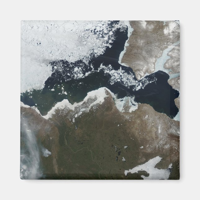Satellite view of Northwest Canada Magnet (Front)