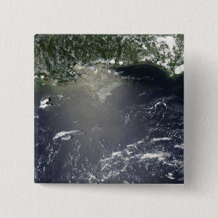 Satellite view of oil leaking 15 cm square badge