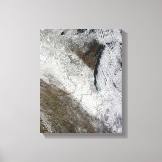 Satellite view of snow and cold canvas print (Front)