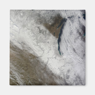 Satellite view of snow and cold magnet