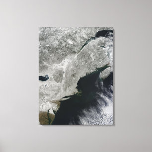 Satellite view of snow canvas print