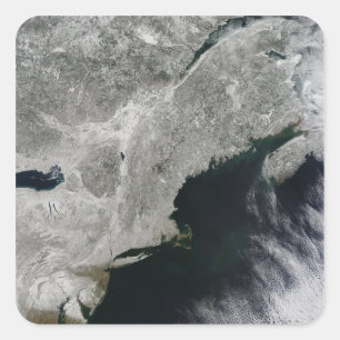 Satellite view of snow square sticker