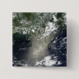Satellite view of streaks and ribbons of oil 15 cm square badge