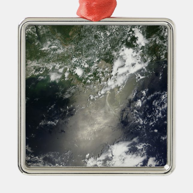 Satellite view of streaks and ribbons of oil metal tree decoration (Front)