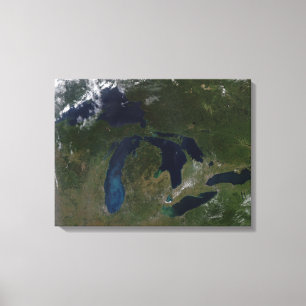Satellite view of The Great Lakes Canvas Print
