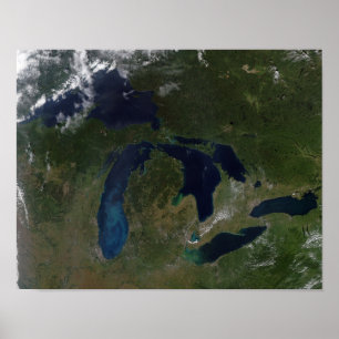 Satellite view of The Great Lakes Poster