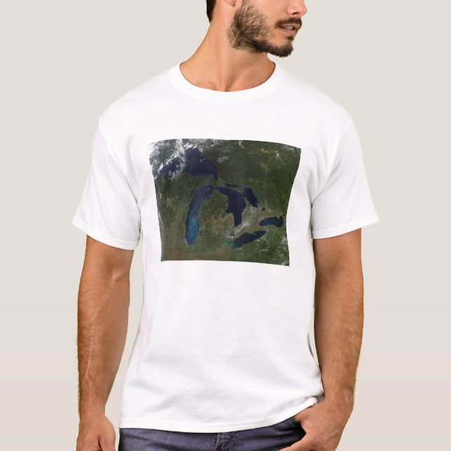 Satellite view of The Great Lakes T-Shirt (Front)