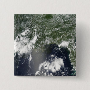 Satellite view of the Gulf of Mexico 15 Cm Square Badge