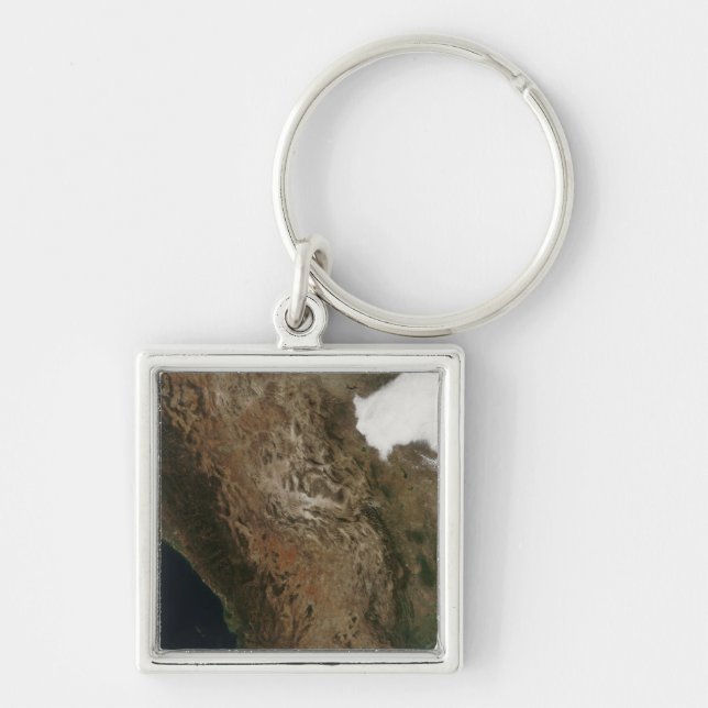 Satellite view of the landscape of central Mexi Key Ring (Front)
