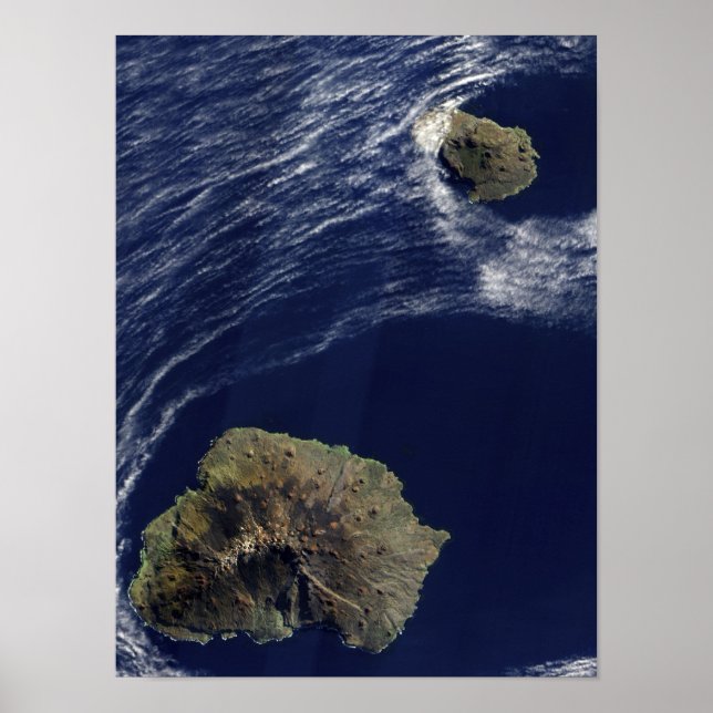 Satellite view of the Prince Edward Islands Poster (Front)