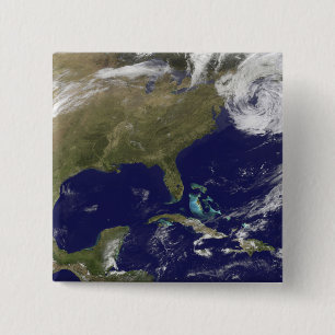 Satellite view of the United States East Coast 15 Cm Square Badge