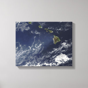 Satellite view of volcanic fog canvas print