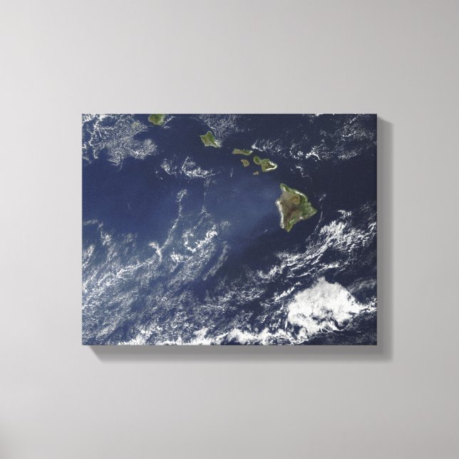 Satellite view of volcanic fog canvas print (Front)