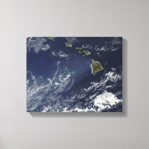 Satellite view of volcanic fog canvas print