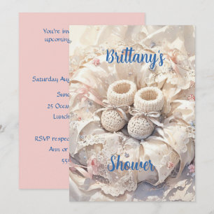 Satin and Lace Baby Shower Invitation