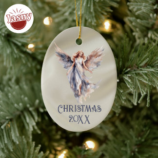 Satin Christmas Angel Ceramic Tree Decoration