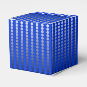 Satin dots - cobalt blue and pewter favour box