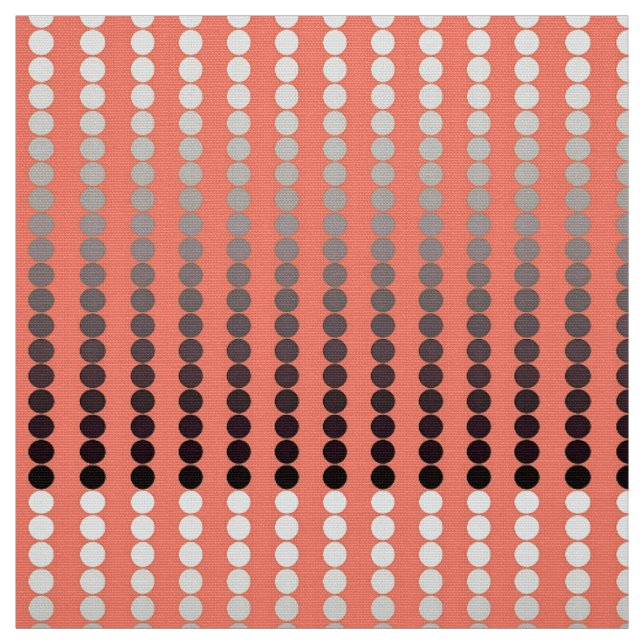 Satin dots - coral and pewter fabric (Swatch)