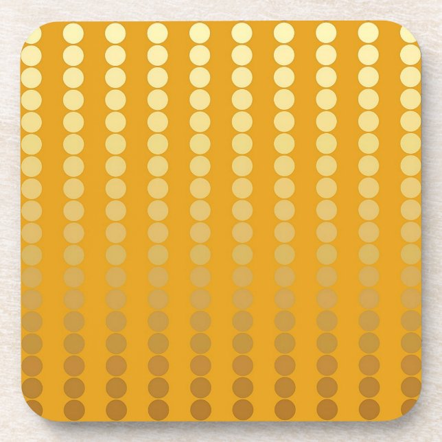 Satin dots - gold and mustard coaster (Front)