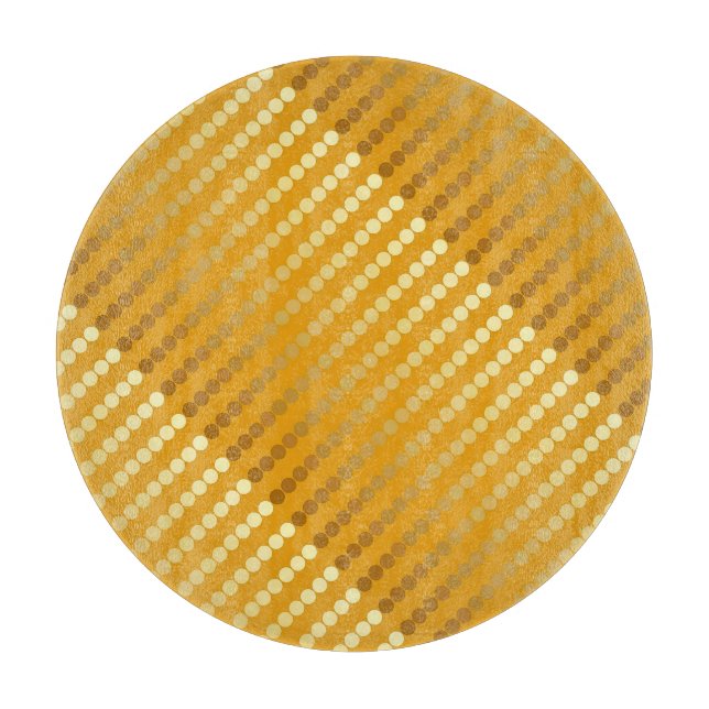Satin dots - gold and mustard cutting board (Front)