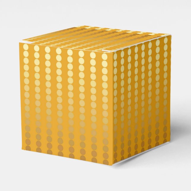 Satin dots - gold and mustard favour box (Front Side)