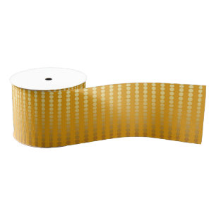 Satin Dots, Gold and Mustard Yellow Grosgrain Ribbon
