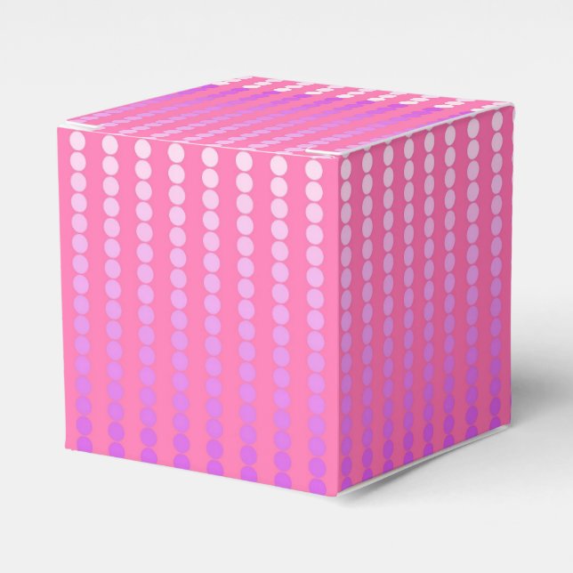 Satin dots - pink and orchid favour box (Front Side)