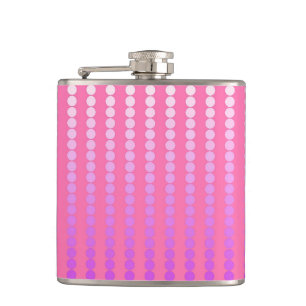 Satin dots - pink and orchid hip flask