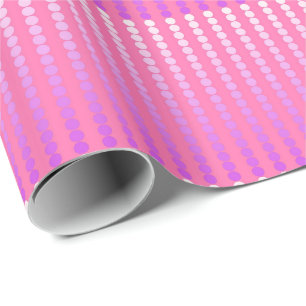 Satin dots - pink and orchid wrapping paper